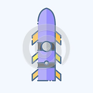 Icon Rocket. related to Weapons symbol. doodle style. simple design editable. simple illustration