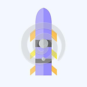 Icon Rocket. related to Weapons symbol. flat style. simple design editable. simple illustration