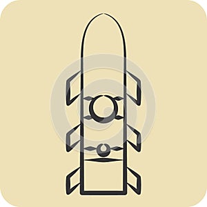 Icon Rocket. related to Weapons symbol. hand drawn style. simple design editable. simple illustration