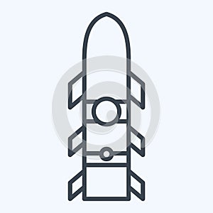 Icon Rocket. related to Weapons symbol. line style. simple design editable. simple illustration