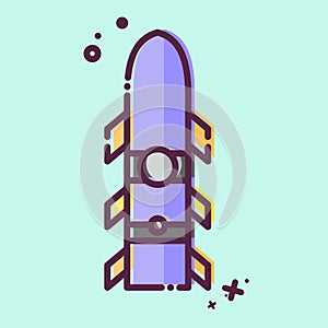 Icon Rocket. related to Weapons symbol. MBE style. simple design editable. simple illustration