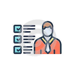 Color illustration icon for Role, managerial and function