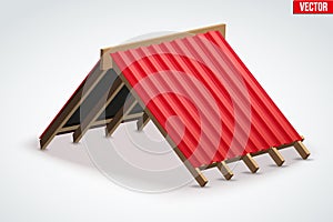 Icon of Roof with Wave Metal Cover