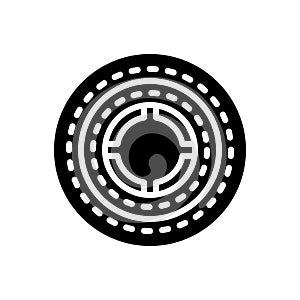 Black solid icon for Round, circular and annular photo