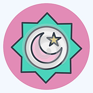 Icon Rub el Hizb. related to Ramadan symbol. color mate style. simple design editable. simple illustration