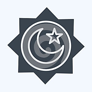 Icon Rub el Hizb. related to Ramadan symbol. glyph style. simple design editable. simple illustration