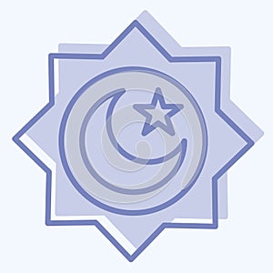 Icon Rub el Hizb. related to Ramadan symbol. two tone style. simple design editable. simple illustration