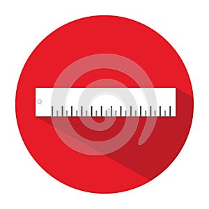 Icon of a ruler in flat style. Vector illustration