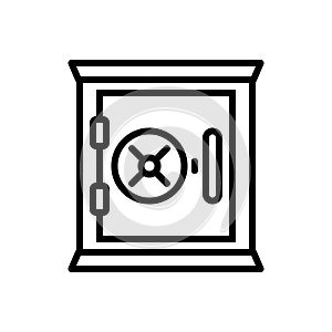 Black line icon for Safe Box, safe and vault photo