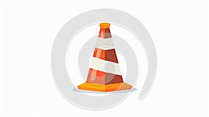 An icon of a safety cone. A road traffic barrier, a caution sign, a security pyramid for marking a safe boundary or