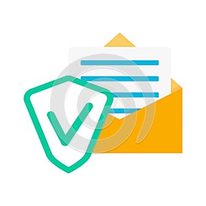 Icon of safety for email, protect and firewall, secure communication