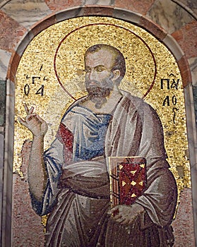 Icon of Saint Paul in the Church of the Holy Saviour in Chora, Kariye Mosque in Istanbul, Turkey photo