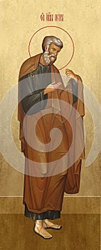 Icon of Saint Peter the Apostle on a gold background