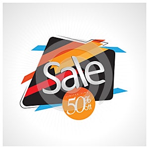 Icon Sale and special offer. 50% off. Vector illustration.