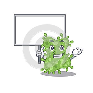 An icon of salmonella enterica mascot design style bring a board photo