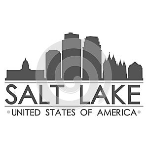 Salt Lake City Skyline Silhouette Design City Vector Art