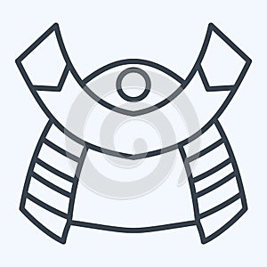 Icon Samurai. related to Japan symbol. line style. simple design illustration