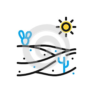 Multi color icon for Sand, beach and island