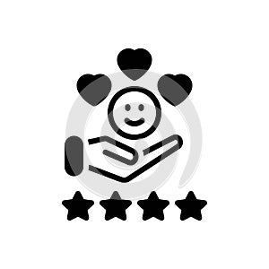 Black solid icon for Satisfaction, emoji and feedback