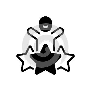 Black solid icon for Satisfaction, feedback and rating