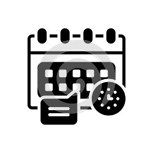 Black solid icon for Schedule, time and event