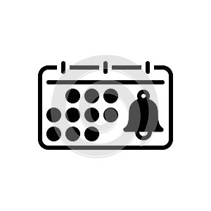 Black solid icon for Schedule, timetable and event