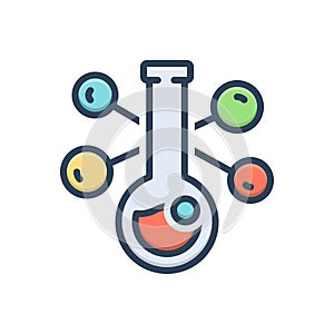 Color illustration icon for Scientific, laboratory and flask