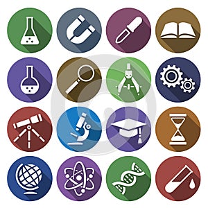 Icon of scientific tools in flat design