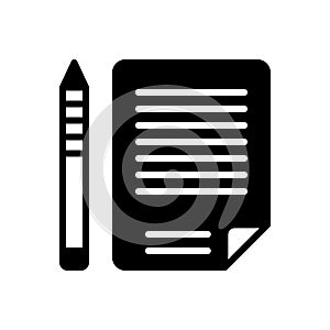 Black solid icon for Script, words and calligraphy