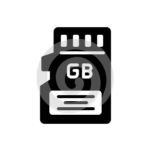 Black solid icon for Sd, card and micro