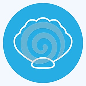 Icon Sea Shell. suitable for Sea symbol. blue eyes style. simple design editable. design template vector. simple symbol