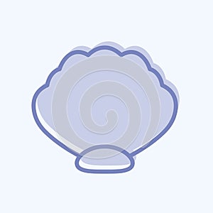 Icon Sea Shell. suitable for Sea symbol. two tone style. simple design editable. design template vector. simple symbol