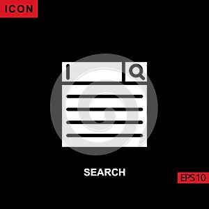 Icon search template. Flat, glyph or filled vector icon symbol sign collection