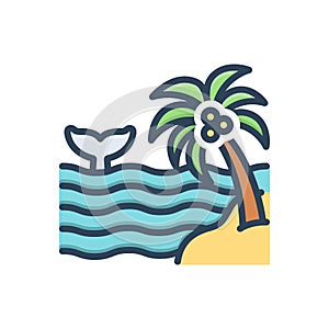 Color illustration icon for Seas, coast and seaboard photo