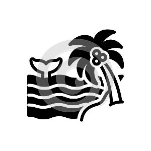 Black solid icon for Seas, coast and seaboard photo
