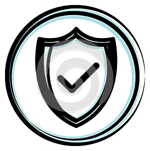 Icon - Security Shield with tick sign - Illustration