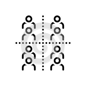 Black line icon for Segment, section and block