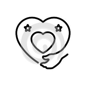 Black line icon for Self Love, self and vanity