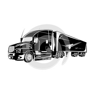 Icon of semi truck, vector illustration