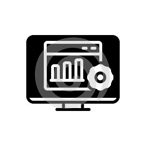 Black solid icon for statistics,  analytics and report