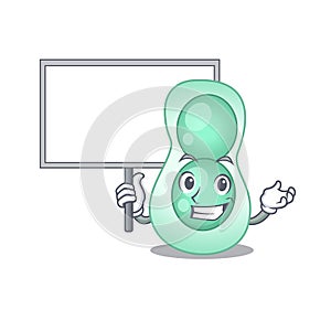 An icon of serratia marcescens mascot design style bring a board