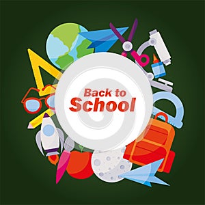 Icon set of back to school vector design