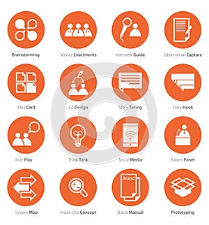 Icon Set of Business Career, Marketing in Flat Design