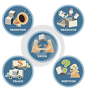 Icon set for Business Trade Commerce