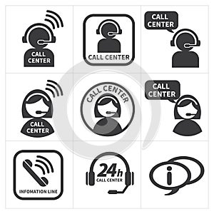 Icon set call center.