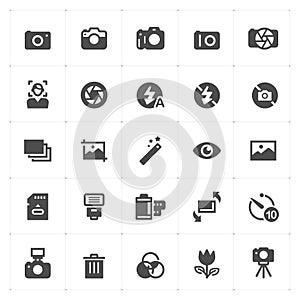 Icon set - camera and photograph filled icon