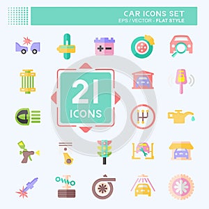 Icon Set Car. related to Car ,Automotive symbol. flat style. simple design editable. simple illustration