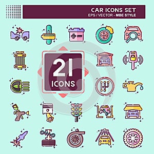 Icon Set Car. related to Car ,Automotive symbol. MBE style. simple design editable. simple illustration