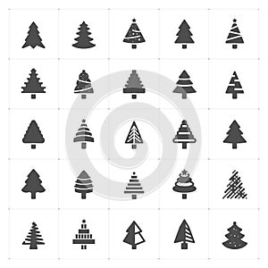 Icon set - Christmas Tree filled icon