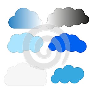 Icon set cloud weather. Web design elements. Vector illustration. stock image.